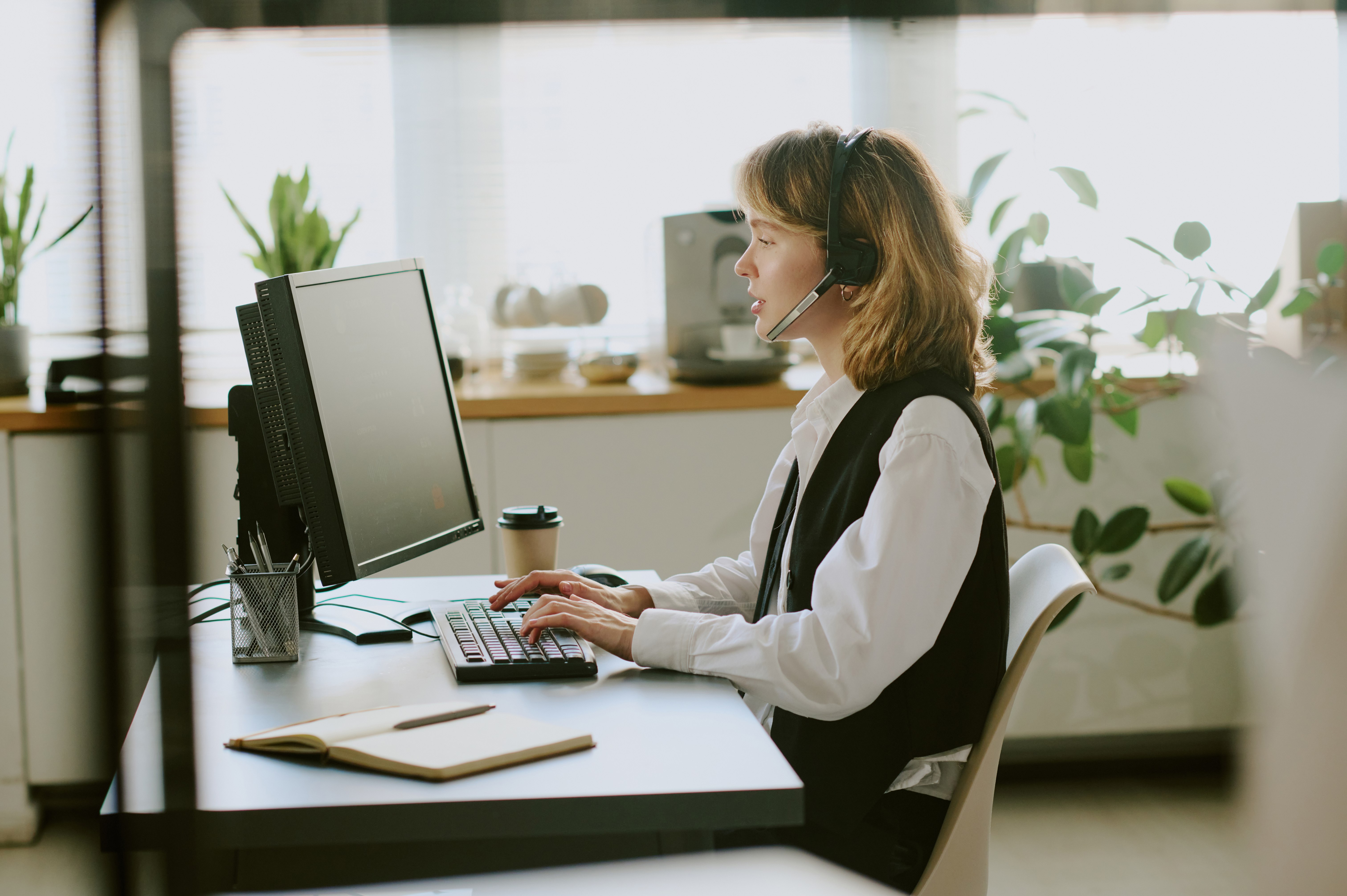 Customer service representative ready to help by phone